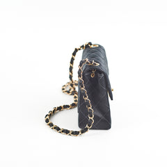 Chanel Mini Square Flap Satin Black- Series 7