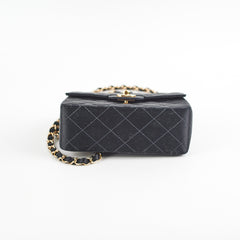 Chanel Mini Square Flap Satin Black- Series 7