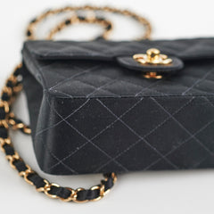 Chanel Mini Square Flap Satin Black- Series 7