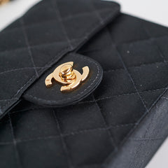 Chanel Mini Square Flap Satin Black- Series 7