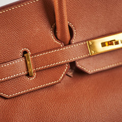 Hermes Birkin 35 Courchevel Gold GHW Square A Stamp