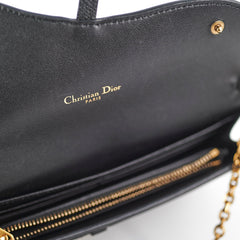 Christian Dior Saddle Wallet with Chain Black