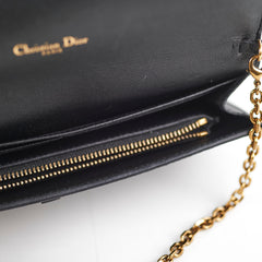 Christian Dior Saddle Wallet with Chain Black