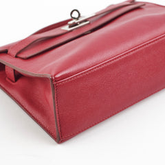 Hermes Kelly Pochette Swift Burgundy - O Square