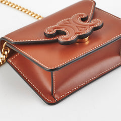 Celine Card Holder On Chain Brown