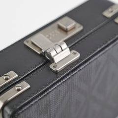 Christian Dior Mini Lock Canvas Crossbody Bag Black/Blue