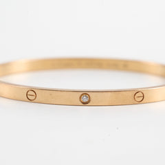 Cartier Love Bracelet Rose Gold Diamonds Small Model Size 16