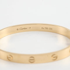 Cartier Love Bracelet Yellow Gold Size17