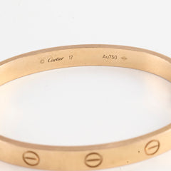 Cartier Love Bracelet Size 17 Pink Gold