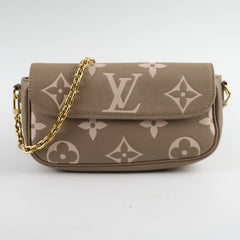 Louis Vuitton Ivy Wallet On Chain Empreinte Tourterelle/Creme