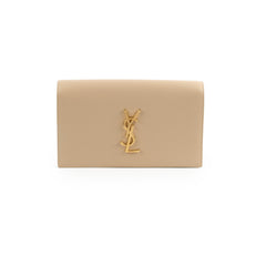 Saint Laurent Beige Clutch Grained Calfskin