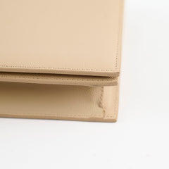 Saint Laurent Beige Clutch Grained Calfskin