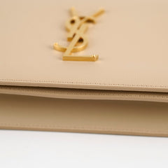 Saint Laurent Beige Clutch Grained Calfskin