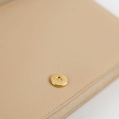 Saint Laurent Beige Clutch Grained Calfskin