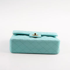 Chanel Small Classic Double Flap Bag Caviar Tiffany Blue 2019