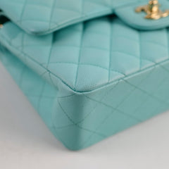 Chanel Small Classic Double Flap Bag Caviar Tiffany Blue 2019