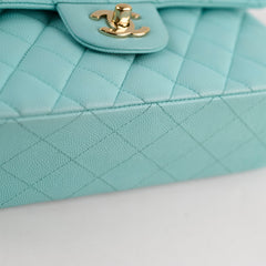 Chanel Small Classic Double Flap Bag Caviar Tiffany Blue 2019