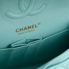 Chanel Small Classic Double Flap Bag Caviar Tiffany Blue 2019