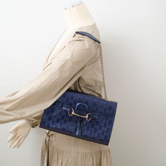 Gucci Patent Guccissima Emily Medium Blue