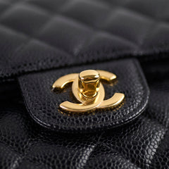 Chanel Medium/Large Classic Double Flap Caviar Black 2021