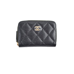 Chanel Caviar Zipper Card Holder Black