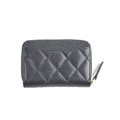 Chanel Caviar Zipper Card Holder Black