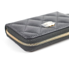 Chanel Caviar Zipper Card Holder Black