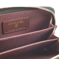 Chanel Caviar Zipper Card Holder Black