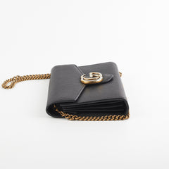 Gucci Marmont Black Leather Wallet On Chain WOC