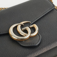 Gucci Marmont Black Leather Wallet On Chain WOC