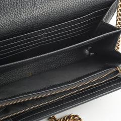 Gucci Marmont Black Leather Wallet On Chain WOC