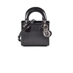 Christian Dior Mini Lady Dior Patent Black