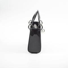 Christian Dior Mini Lady Dior Patent Black