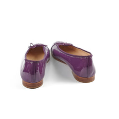 Chanel Purple Patent Leather Bow Ballet Flats 40C