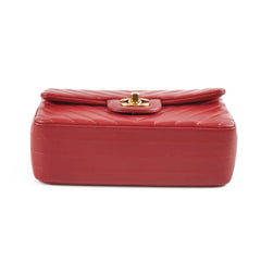 Chanel Mini Rectangular Chevron Lambskin Red 21 Series