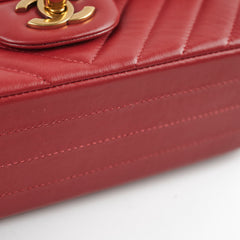 Chanel Mini Rectangular Chevron Lambskin Red 21 Series