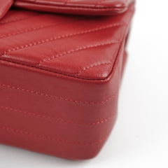 Chanel Mini Rectangular Chevron Lambskin Red 21 Series