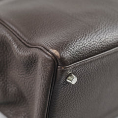 Hermes Kelly 35 Clemence Chocolate Square O Stamp