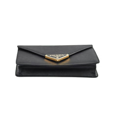 Prada Saffiano Leather Shoulder Bag Black