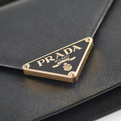 Prada Saffiano Leather Shoulder Bag Black