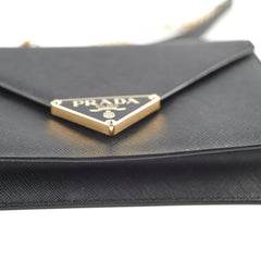 Prada Saffiano Leather Shoulder Bag Black