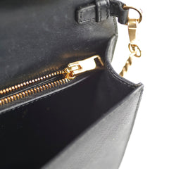 Prada Saffiano Leather Shoulder Bag Black