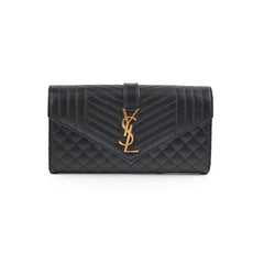 Saint Laurent Envelope Large Flap Wallet Black