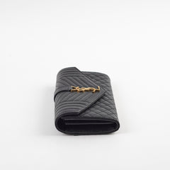 Saint Laurent Envelope Large Flap Wallet Black