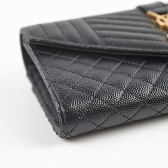 Saint Laurent Envelope Large Flap Wallet Black