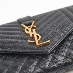 Saint Laurent Envelope Large Flap Wallet Black