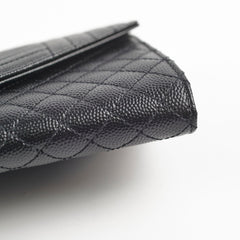 Saint Laurent Envelope Large Flap Wallet Black