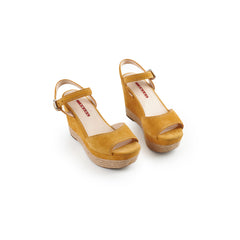 Prada Wedges Suede Yellow