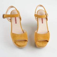 Prada Wedges Suede Yellow