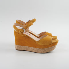 Prada Wedges Suede Yellow